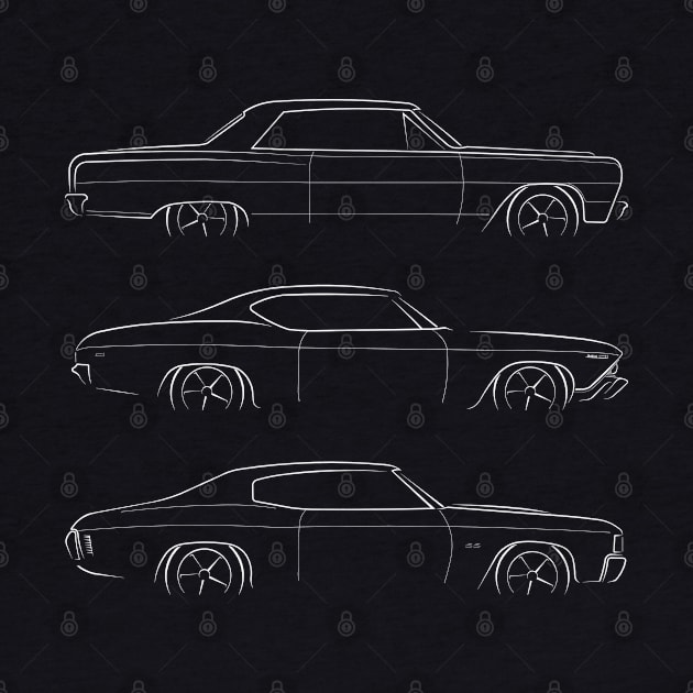 Evolution of the Chevelle - profile stencil, white by mal_photography